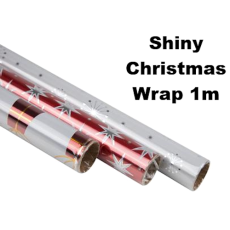 Shiny Christmas Gift Wrap 1m